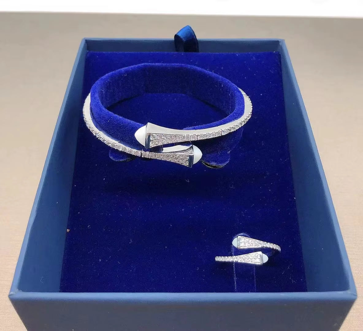 New Romatic Women'S Fashion 2 Pcs Bracelet & Ring Set Colorful Resin Simple Design Open Cuff Bangle Jewelry Set